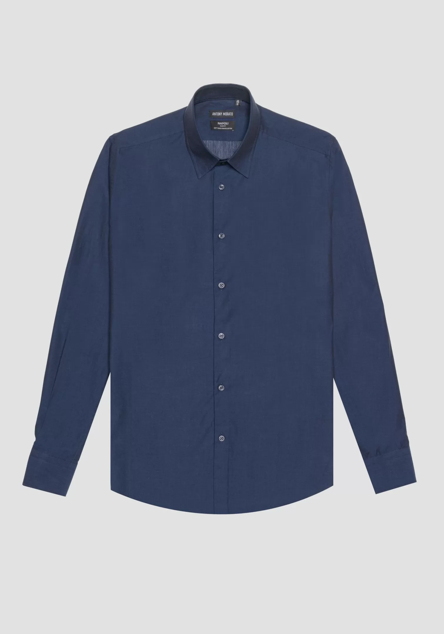 Camicie>Antony Morato Camicia Slim Fit "Napoli" In 100% Cotone Ink Blu