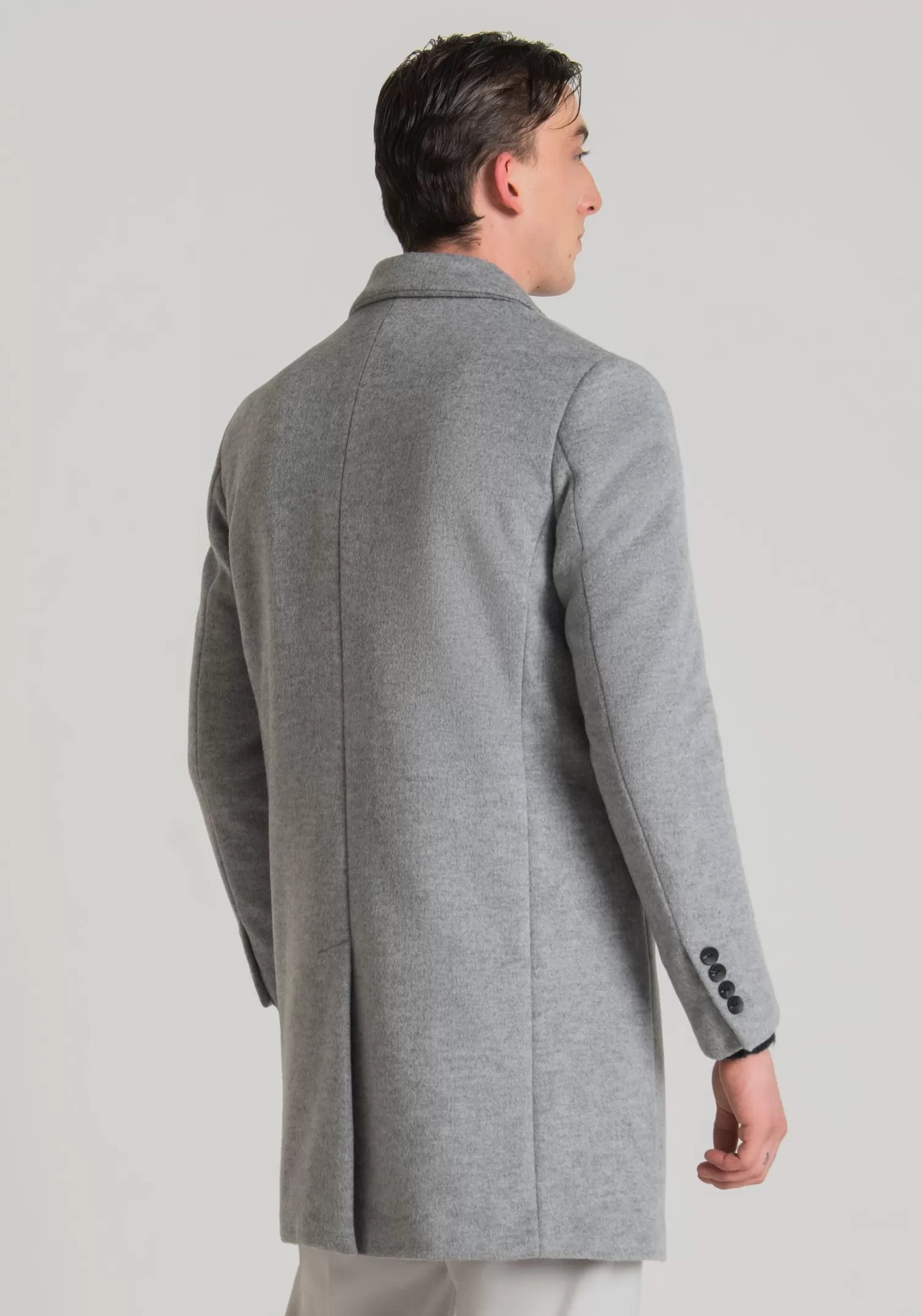 Giubbotti E Cappotti>Antony Morato Cappotto Slim Fit "Russel" In Tessuto Misto Di Viscosa Grigio Melange Medio