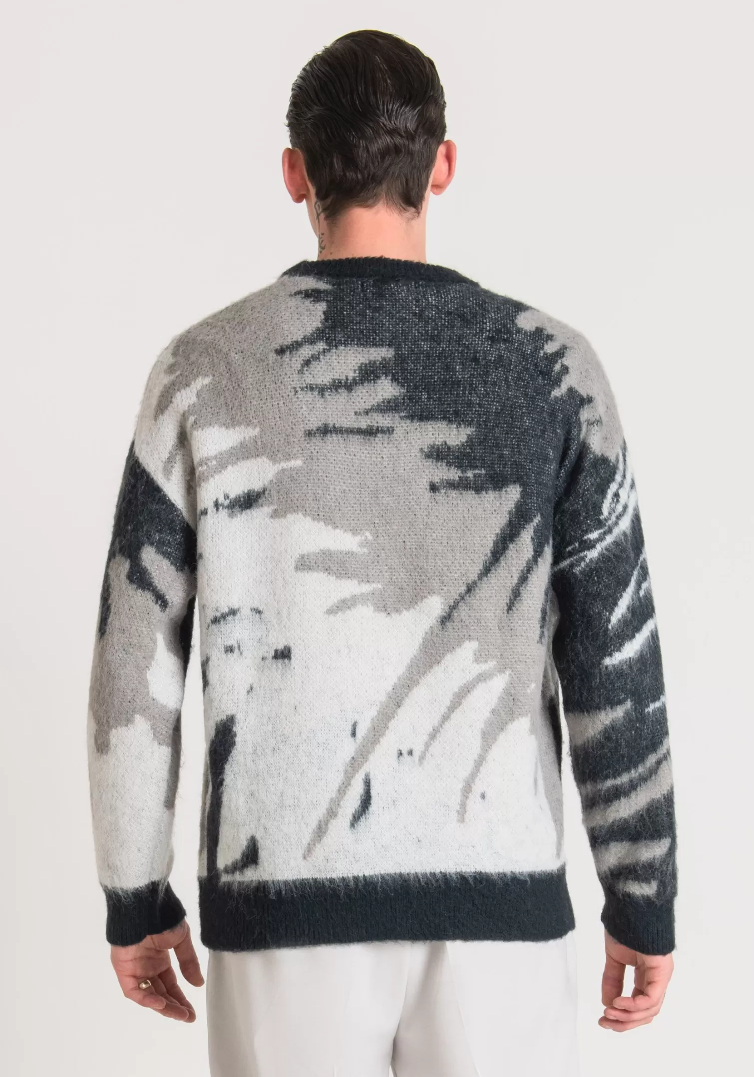 Maglieria>Antony Morato Maglia Oversize Con Fantasia Jacquard All Over Ink Blu