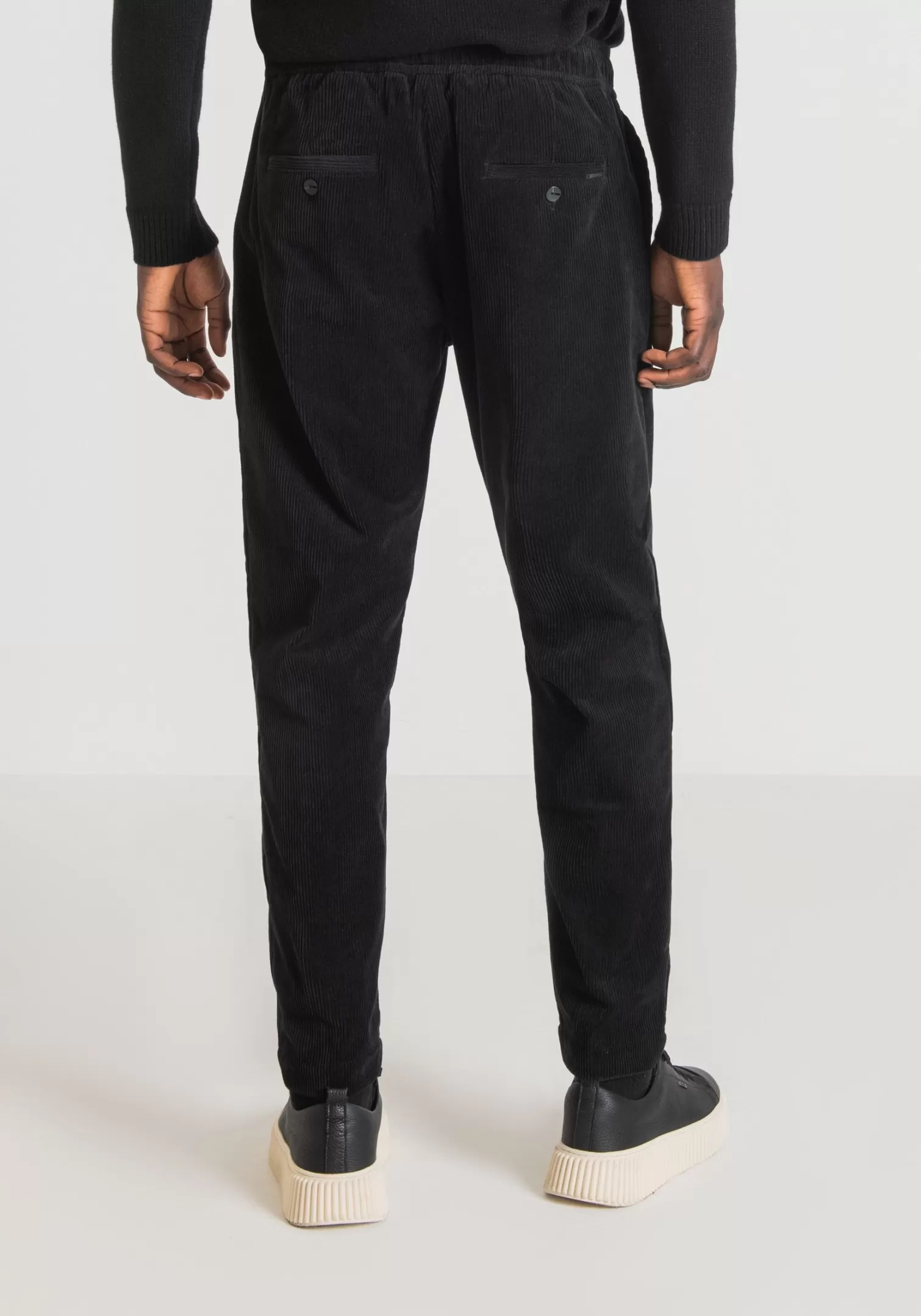 Pantaloni>Antony Morato Pantaloni Regular Fit In Morbido Velluto Con Coulisse Nero