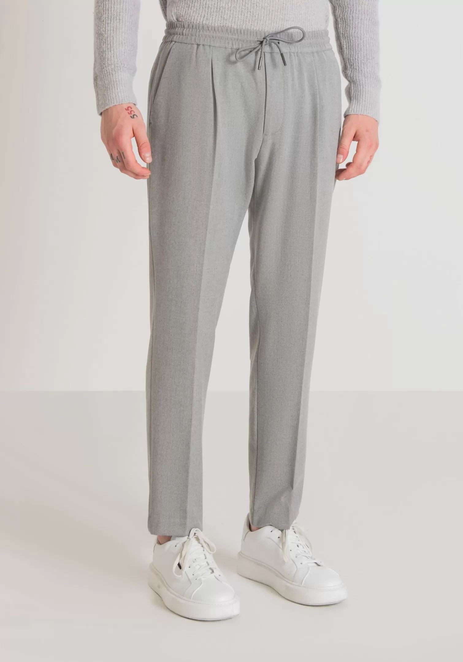 Pantaloni>Antony Morato Pantaloni Regular Fit "Neil" Con Elastico E Coulisse Grigio Melange Medio