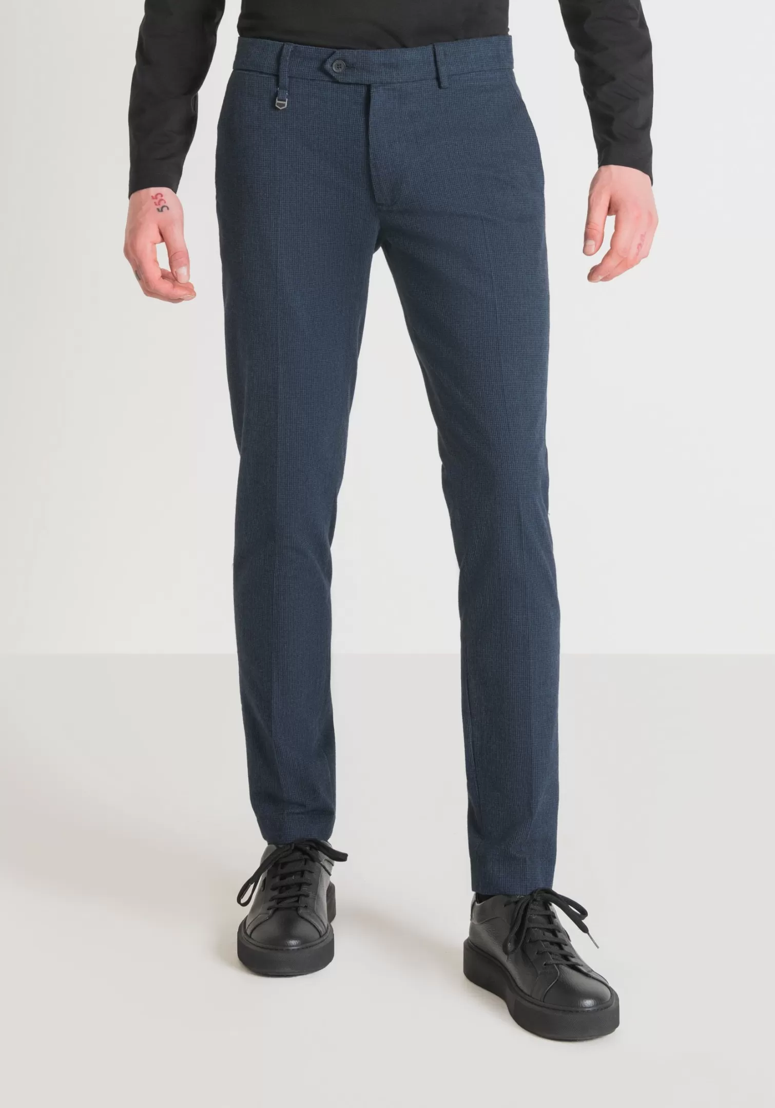 Pantaloni>Antony Morato Pantaloni Skinny Fit "Bryan" In Misto Cotone Armaturato Elastico Ink Blu