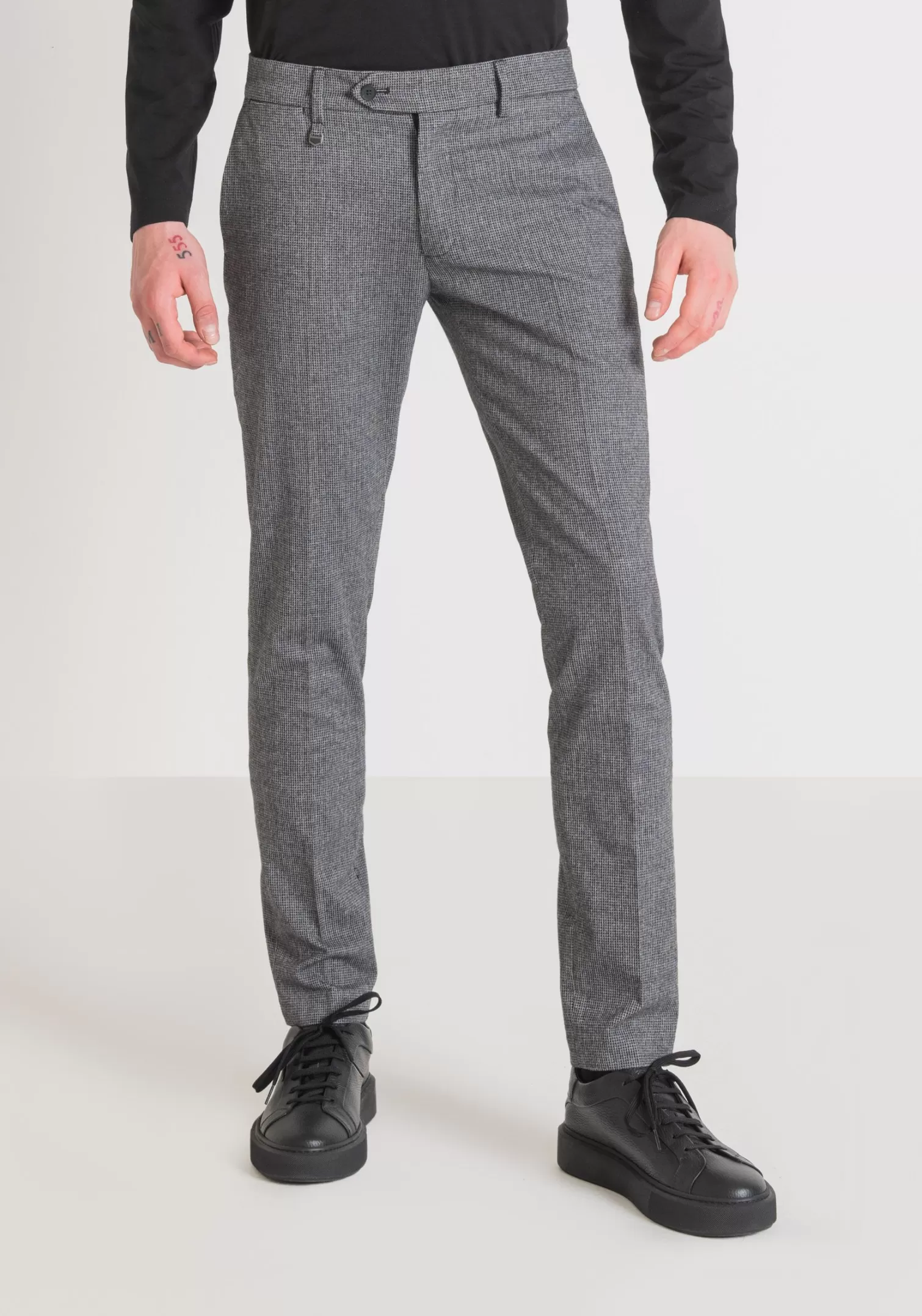 Pantaloni>Antony Morato Pantaloni Skinny Fit "Bryan" In Misto Cotone Armaturato Elastico Nero