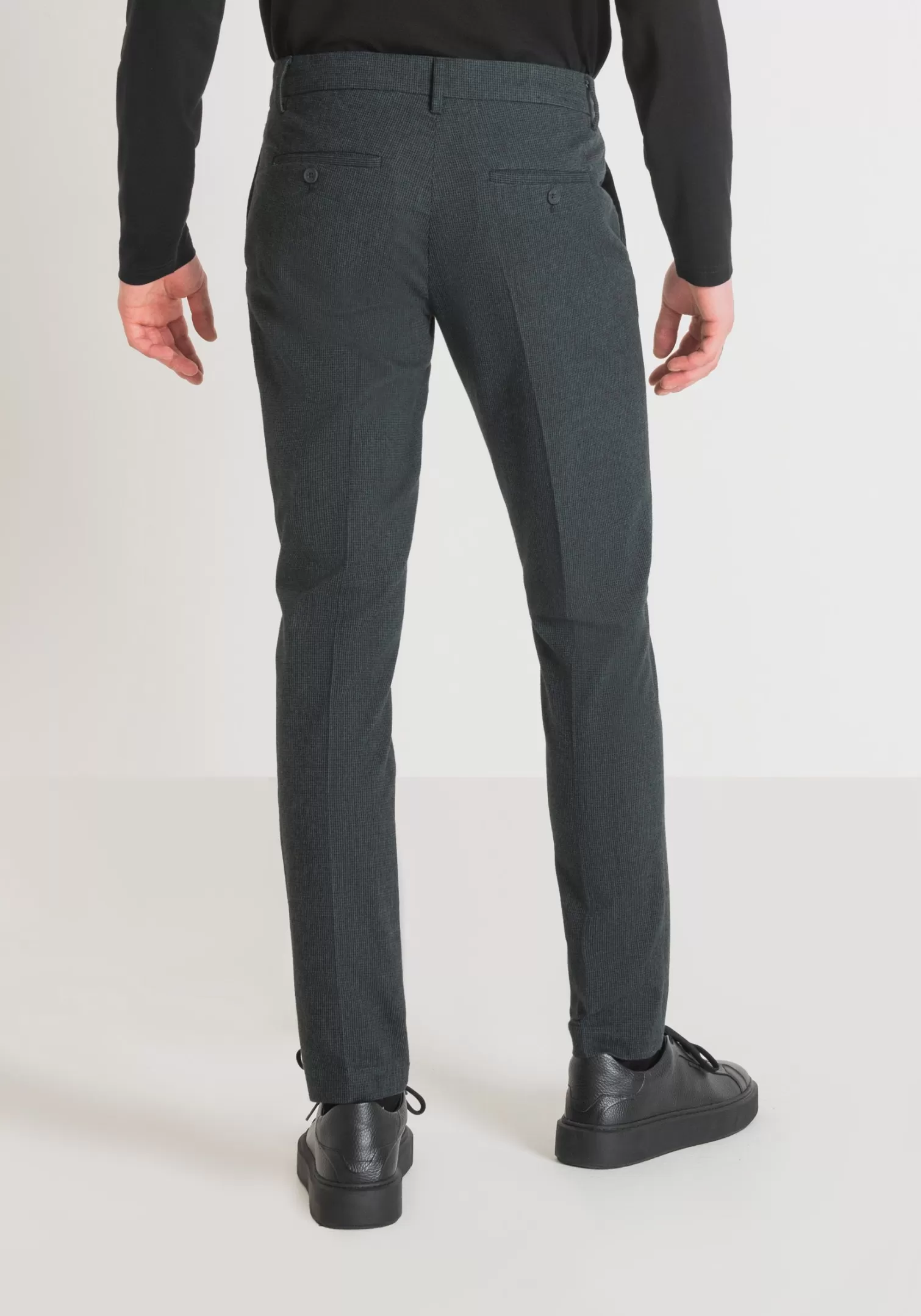 Pantaloni>Antony Morato Pantaloni Skinny Fit "Bryan" In Misto Cotone Armaturato Elastico Verde Bottiglia