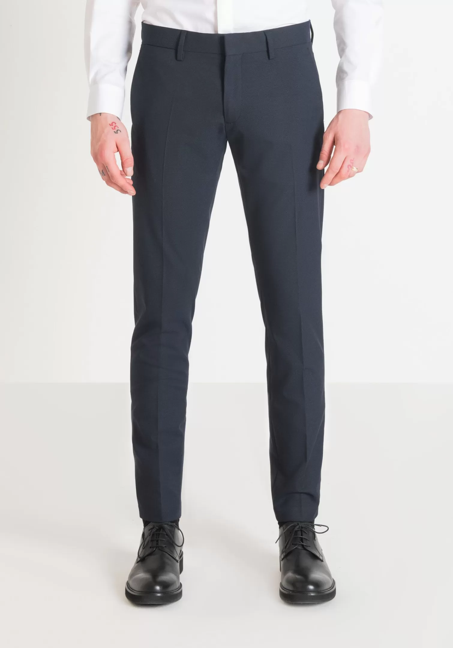 Pantaloni>Antony Morato Pantaloni Slim Fit "Bonnie" In Tessuto Misto Viscosa Elastico Ink Blu