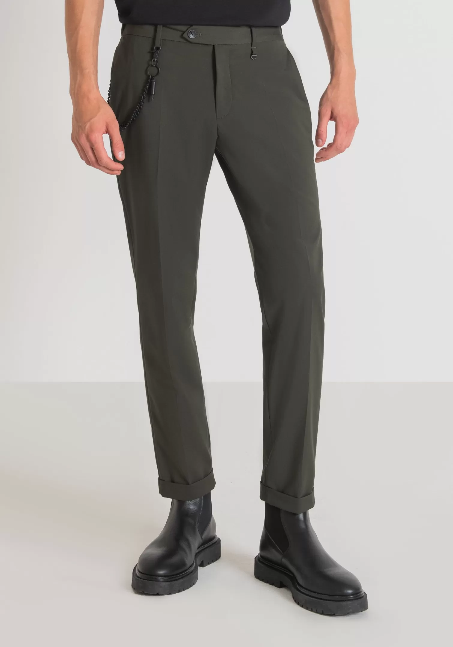 Pantaloni>Antony Morato Pantaloni Slim Fit "Rad" Alla Caviglia Con Piega Centrale Verde Militare Scuro