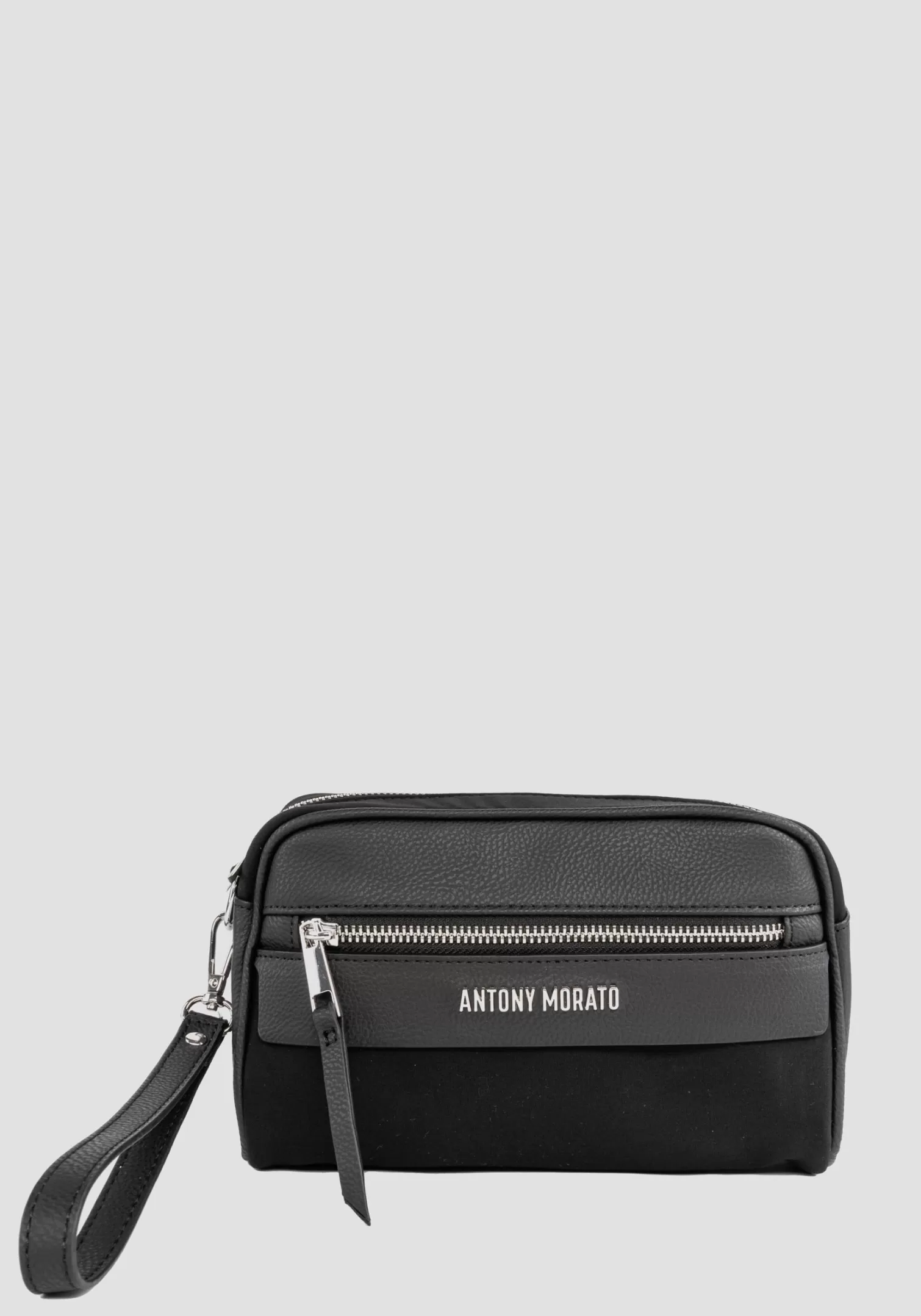 Borse E Marsupi>Antony Morato Pouch In Popeline E Similpelle Nero