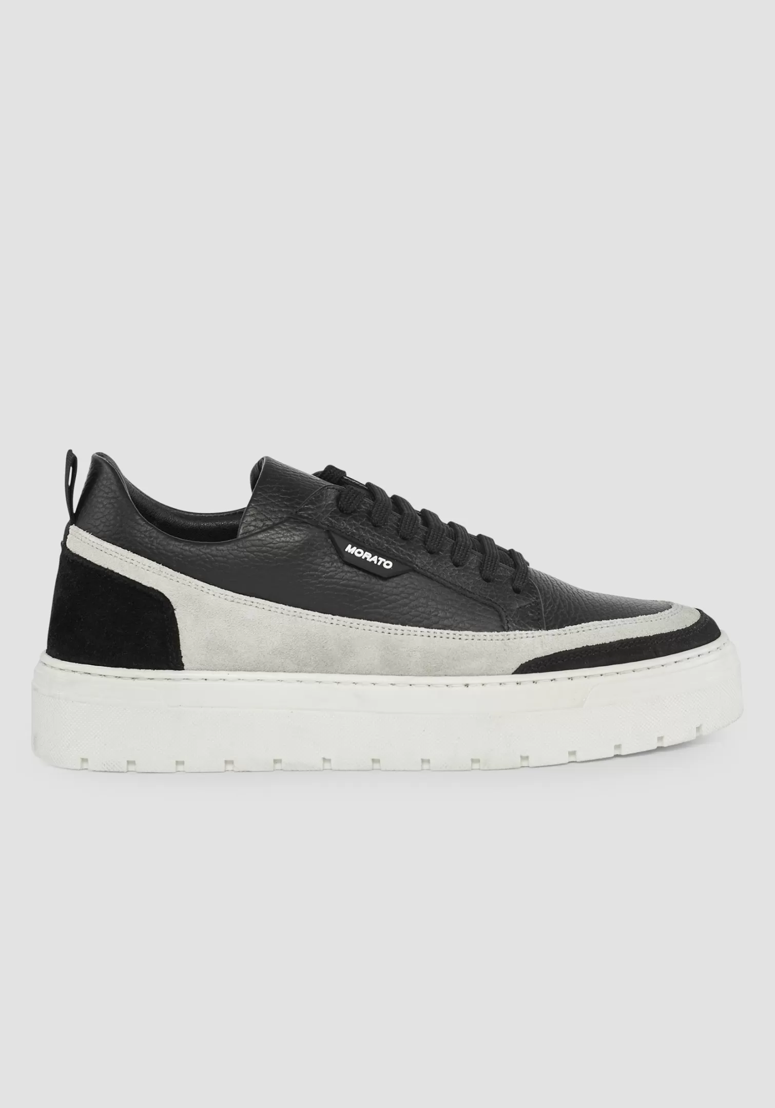 Sneakers>Antony Morato Sneaker Bassa "Flint" In Pelle E Camoscio A Contrasto Nero