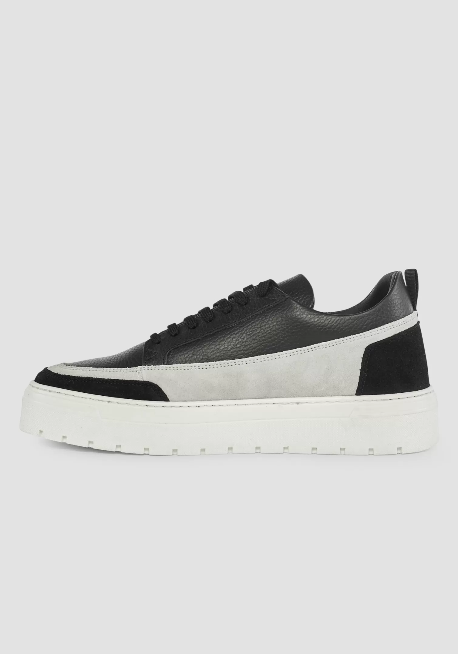 Sneakers>Antony Morato Sneaker Bassa "Flint" In Pelle E Camoscio A Contrasto Nero