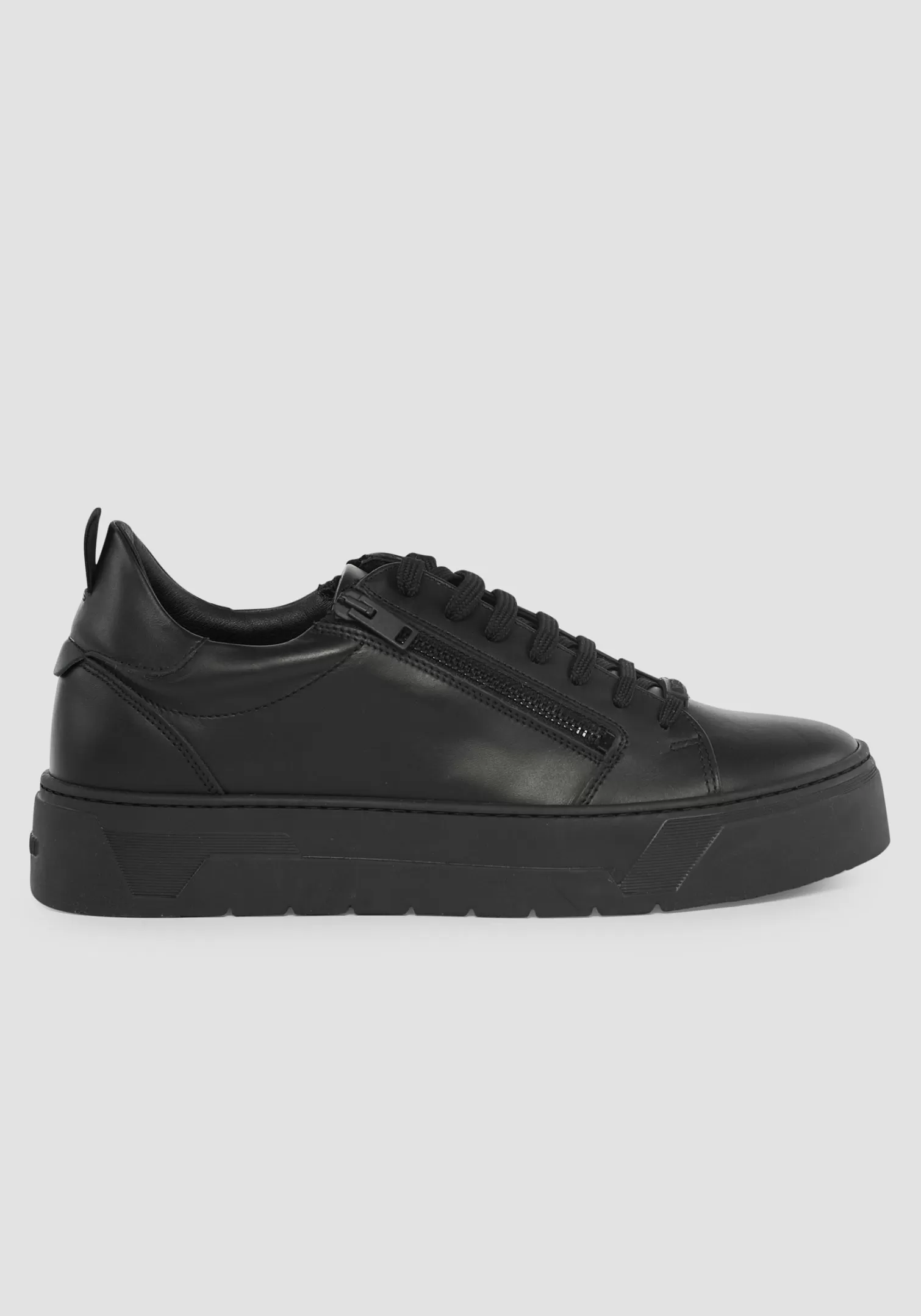 Sneakers>Antony Morato Sneaker "Zipper" In Pelle Con Zip Metallica Nero