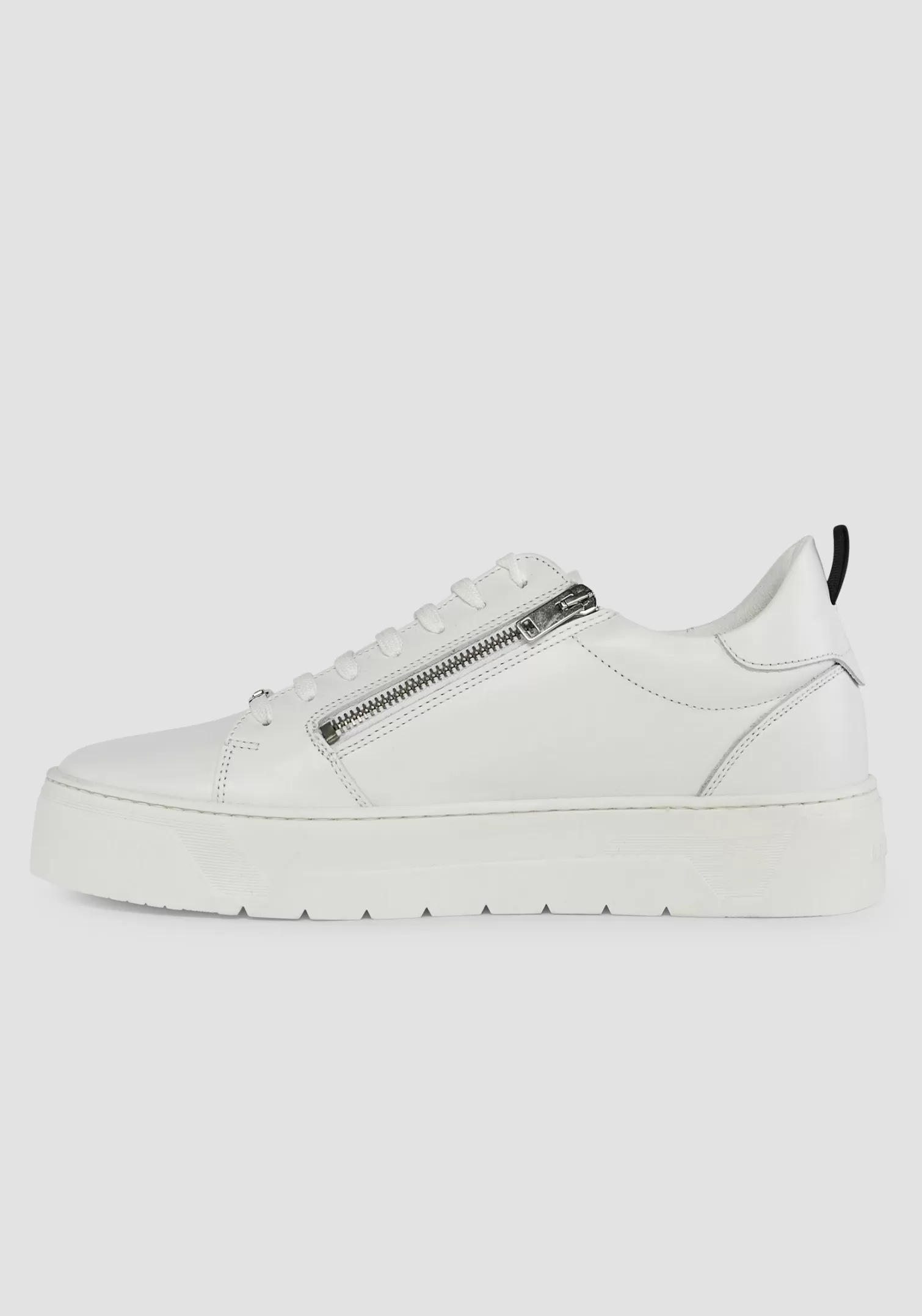 Sneakers>Antony Morato Sneaker "Zipper" In Pelle Con Zip Metallica Bianco