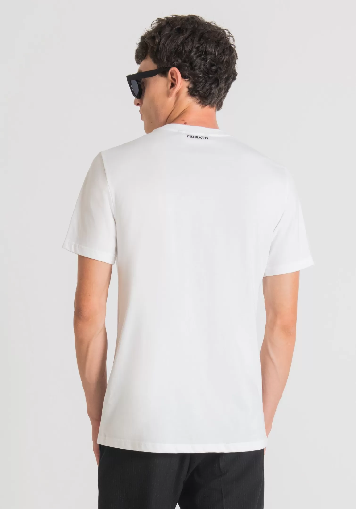 T-Shirts E Polo>Antony Morato T-Shirt Regular Fit 100% Cotone Con Stampa A Contrasto Crema