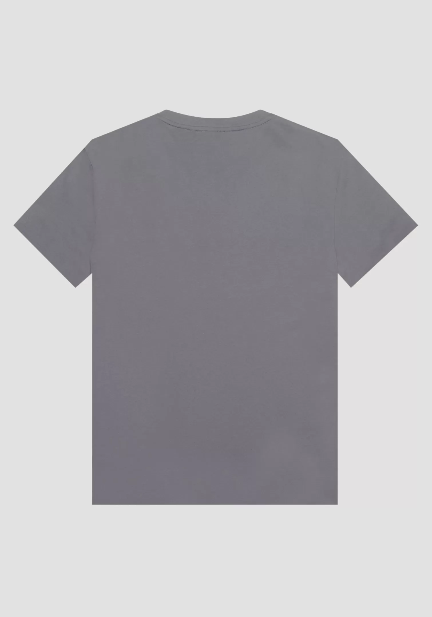 T-Shirts E Polo>Antony Morato T-Shirt Regular Fit In Viscosa Sostenibile Con Stampa Logo Antracite