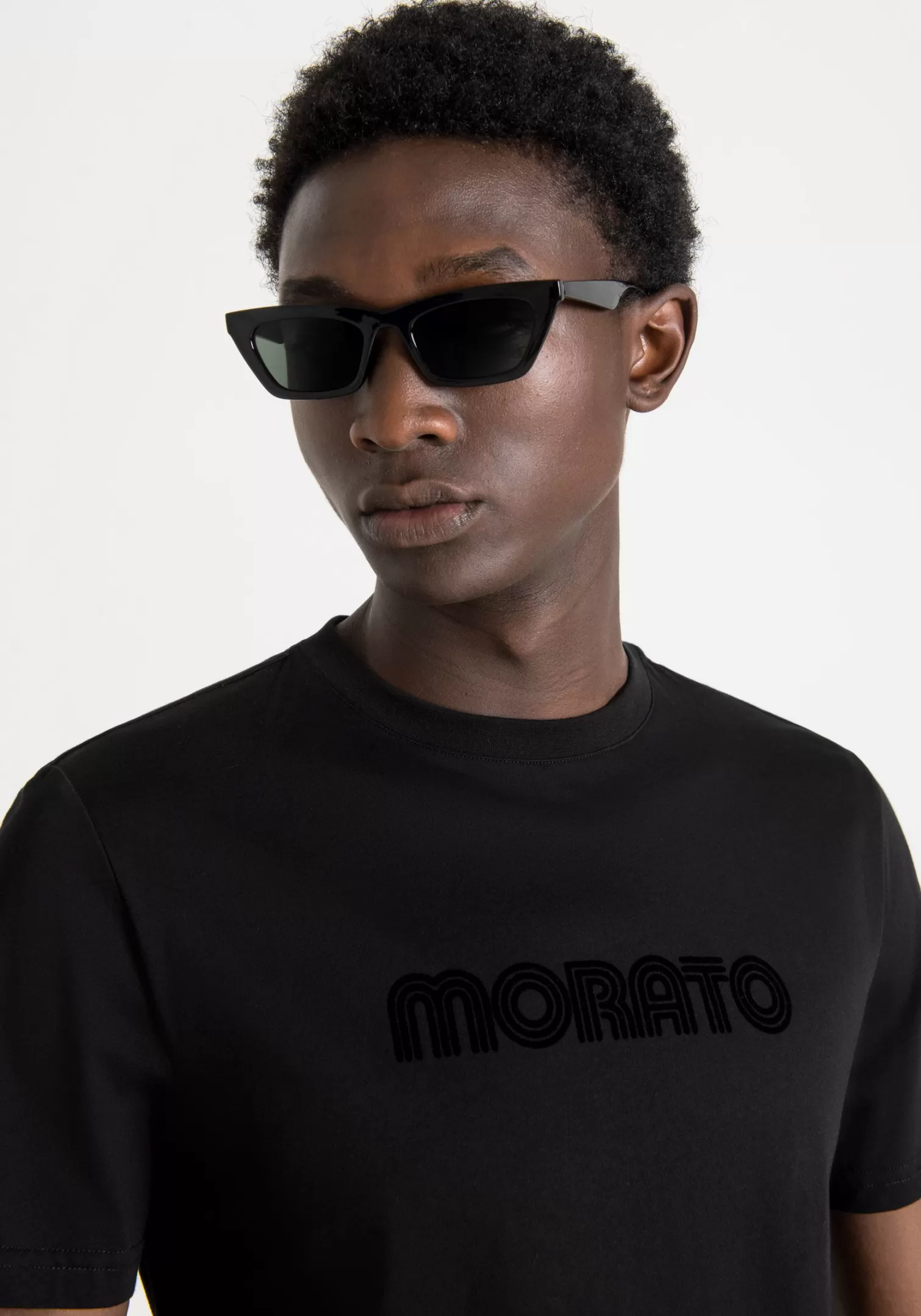 T-Shirts E Polo>Antony Morato T-Shirt Slim Fit In 100% Cotone Con Stampa Logo Nero